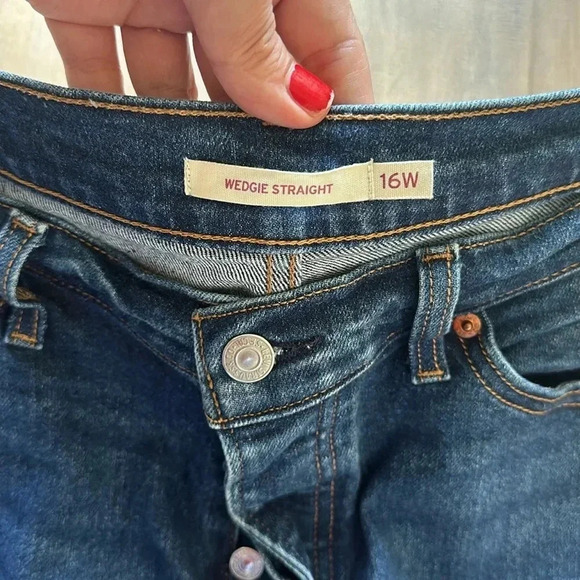 Levi's Wedgie Straight Jeans Fly Button Plus Size 16W - Picture 6 of 10
